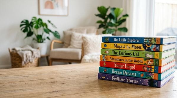 Collection of personalized children's books from different companies