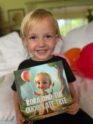 Teresa Chumney Craft's child with their Adorabook